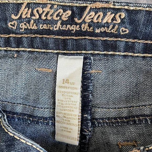 Justice Jeans Girls Size 14 1/2 Simply Low Capri Blue Denim Jeans - Picture 4 of 9